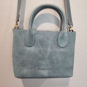 Portland Leather Goods, RAINDROP in Aqua.